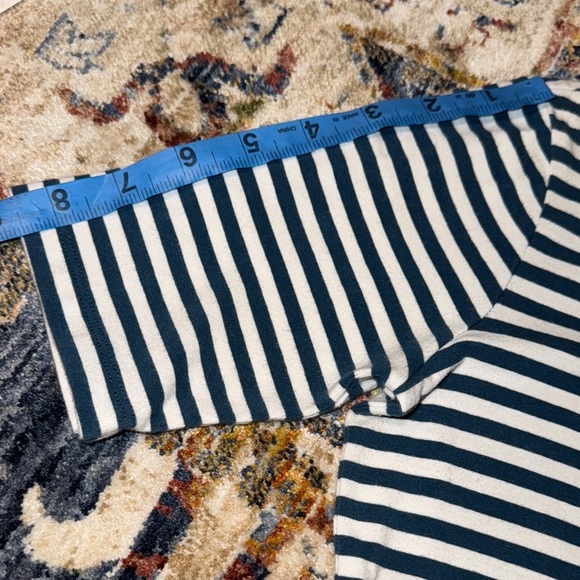 Hannah Anderson Navy Striped Kids/Girls Ruffled Dress w/Front Pocket Size 8 - Picture 16 of 16